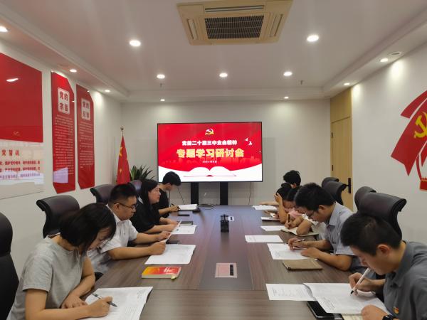 安博首页党支部召开党的二十届三中全会精神专题学习会