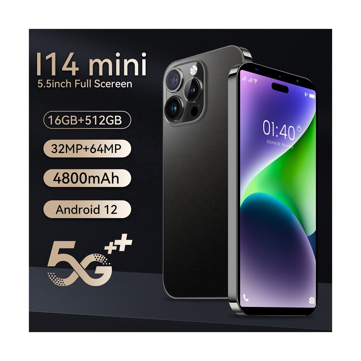 Customize smartphone 14 mini 16GB+512GB 5.5in 10core 4G Dual SIM Android LET glo