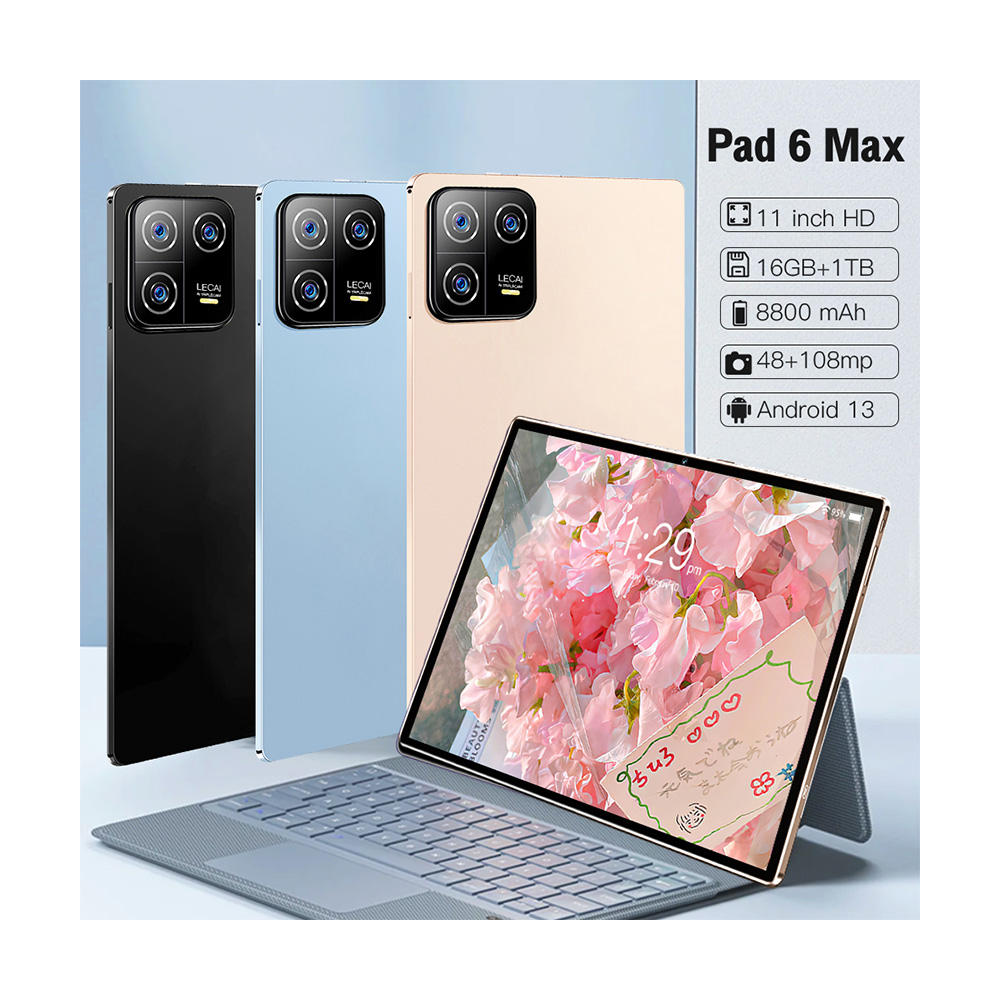2024 New Arrival Pad 6 Max android13 Pad Tablet PC 48mp+108mp beauty camera big 