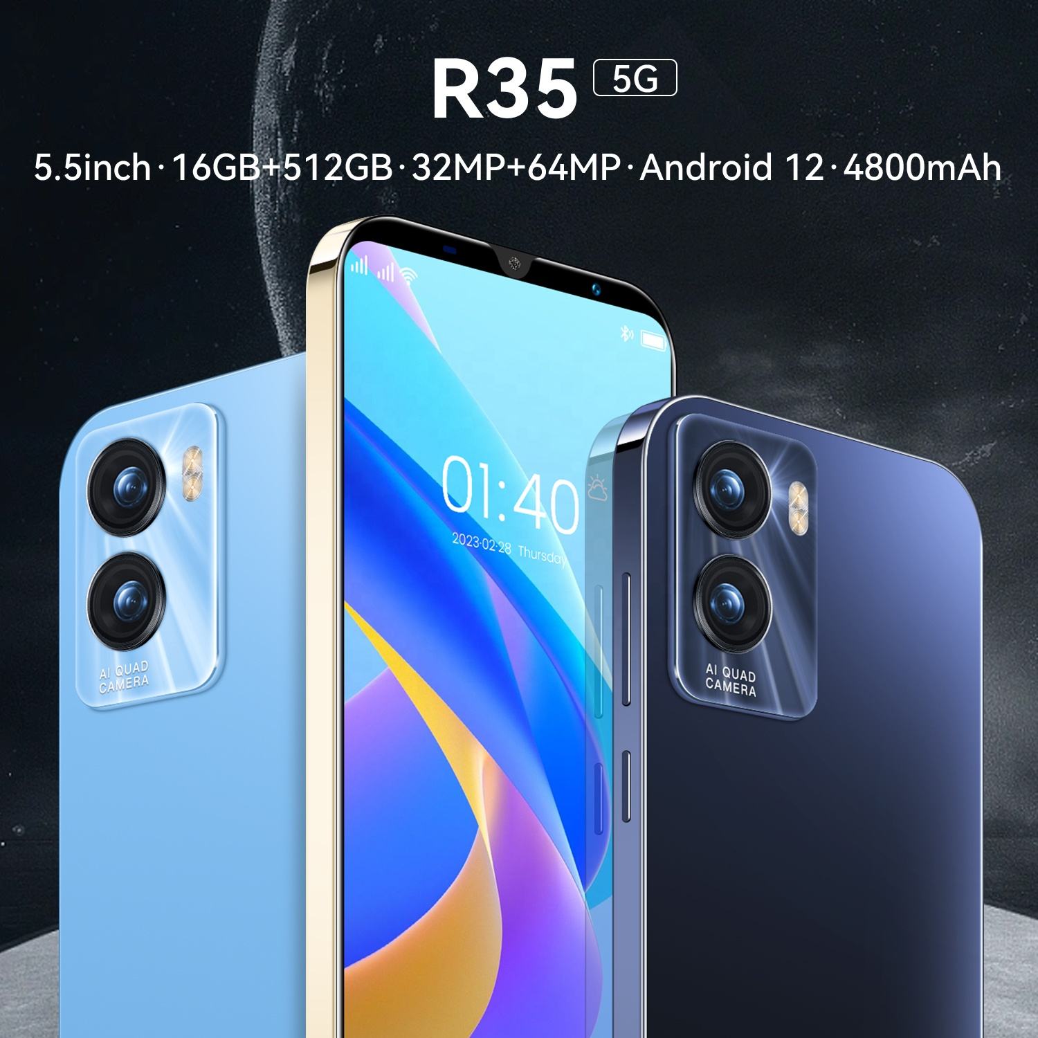 2024 latest version R35 5.5inch full-screen smartphone 5G dual card dual standby