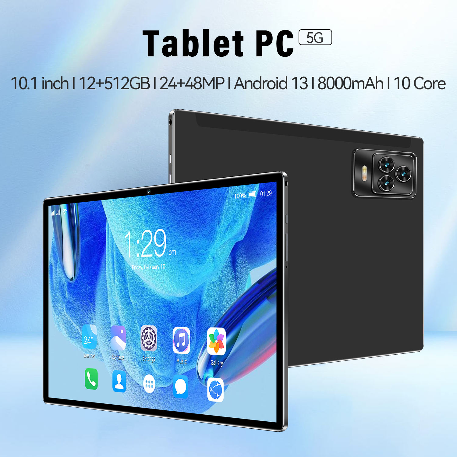2024 New Product K60 Tablet 4g 3g 10.1-inch Android WiFi 2560 * 1600 HD+12GB+512